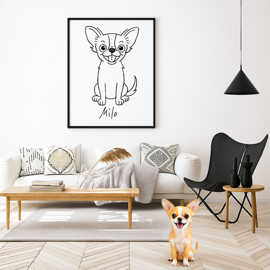 Custom Pet Portrait - Ugly Style (Poster Frame)
