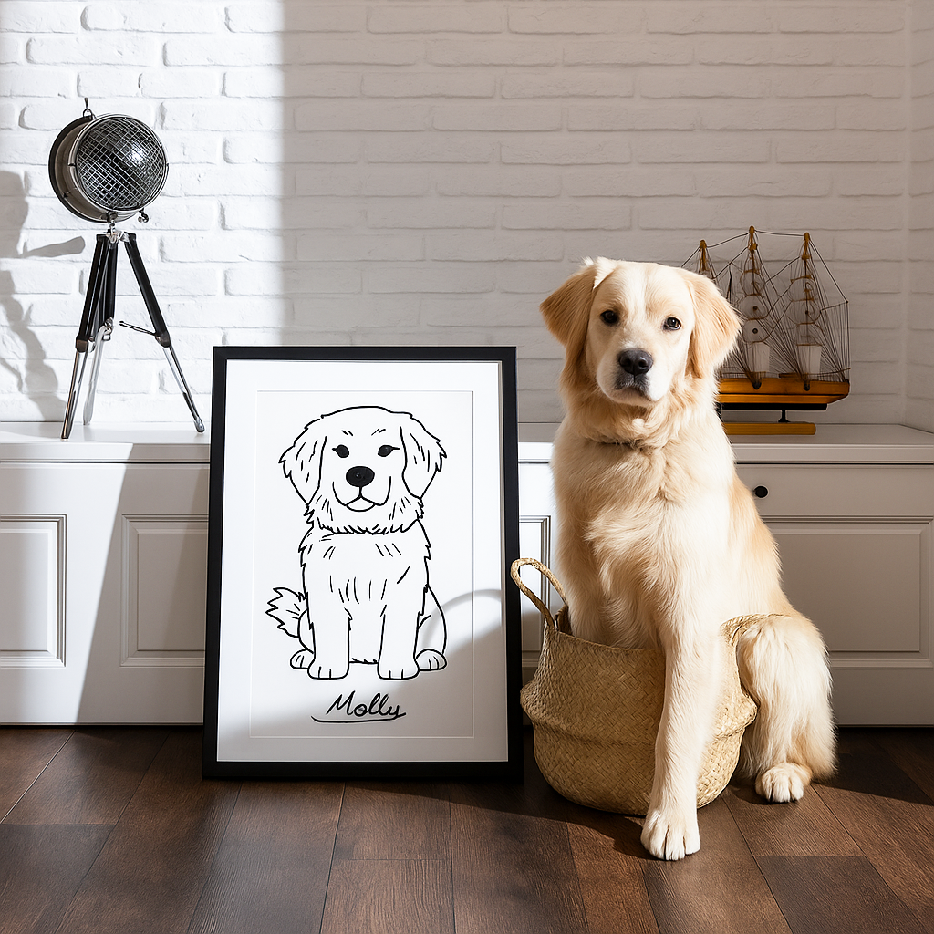 Custom Pet Portrait - Ugly Style (Poster Frame)