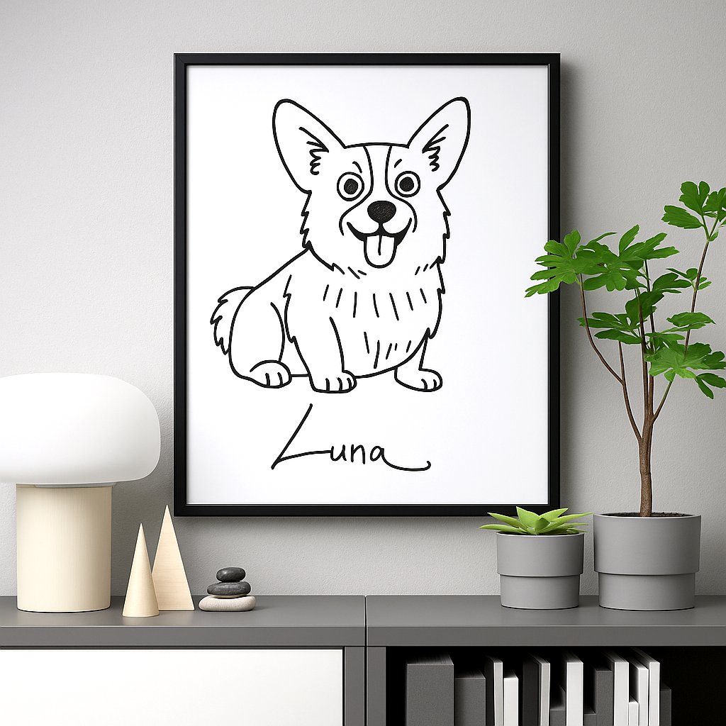 Custom Pet Portrait - Ugly Style (Poster Frame)