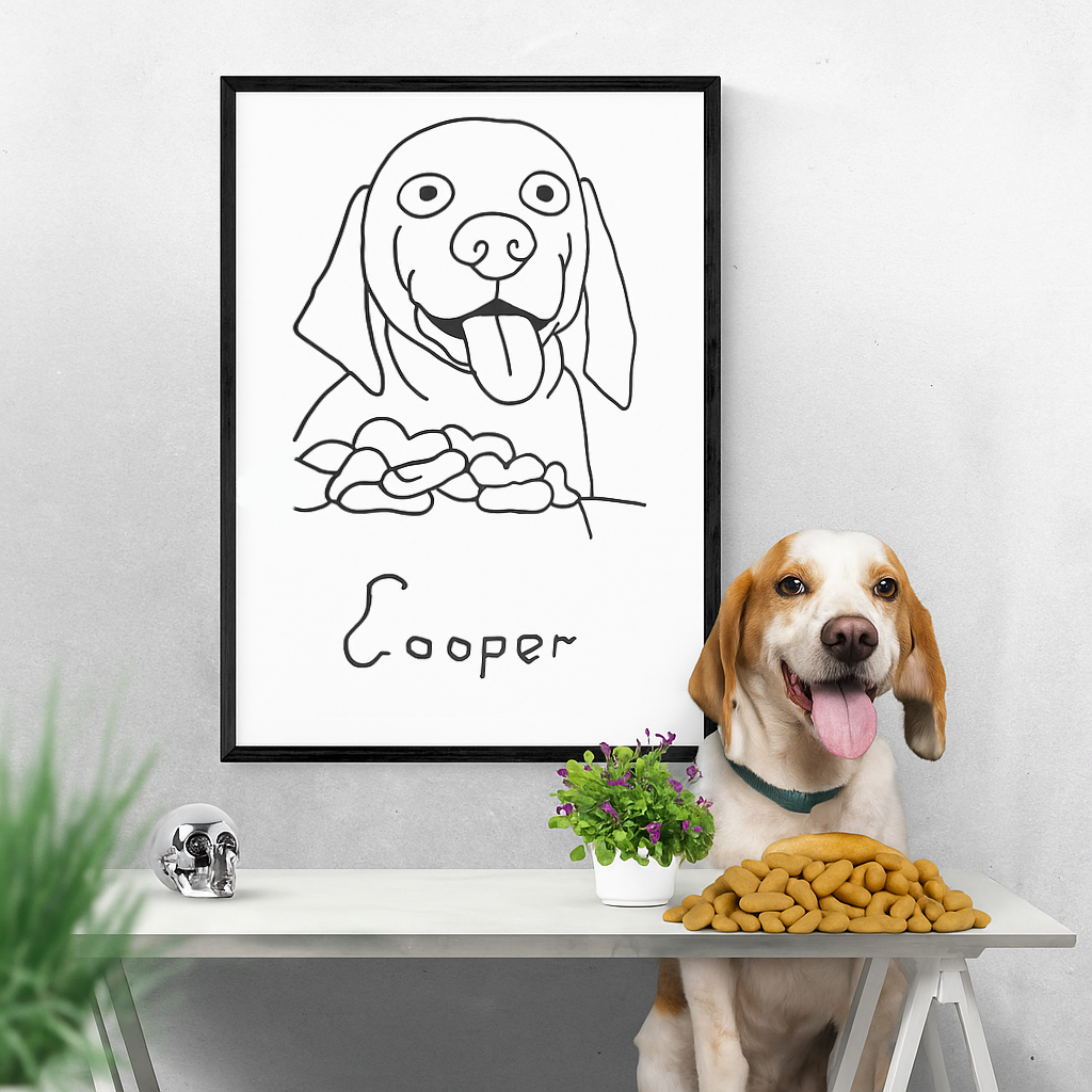 Custom Pet Portrait - Ugly Style (Poster Frame)