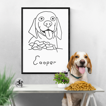 Custom Pet Portrait - Ugly Style (Poster Frame)