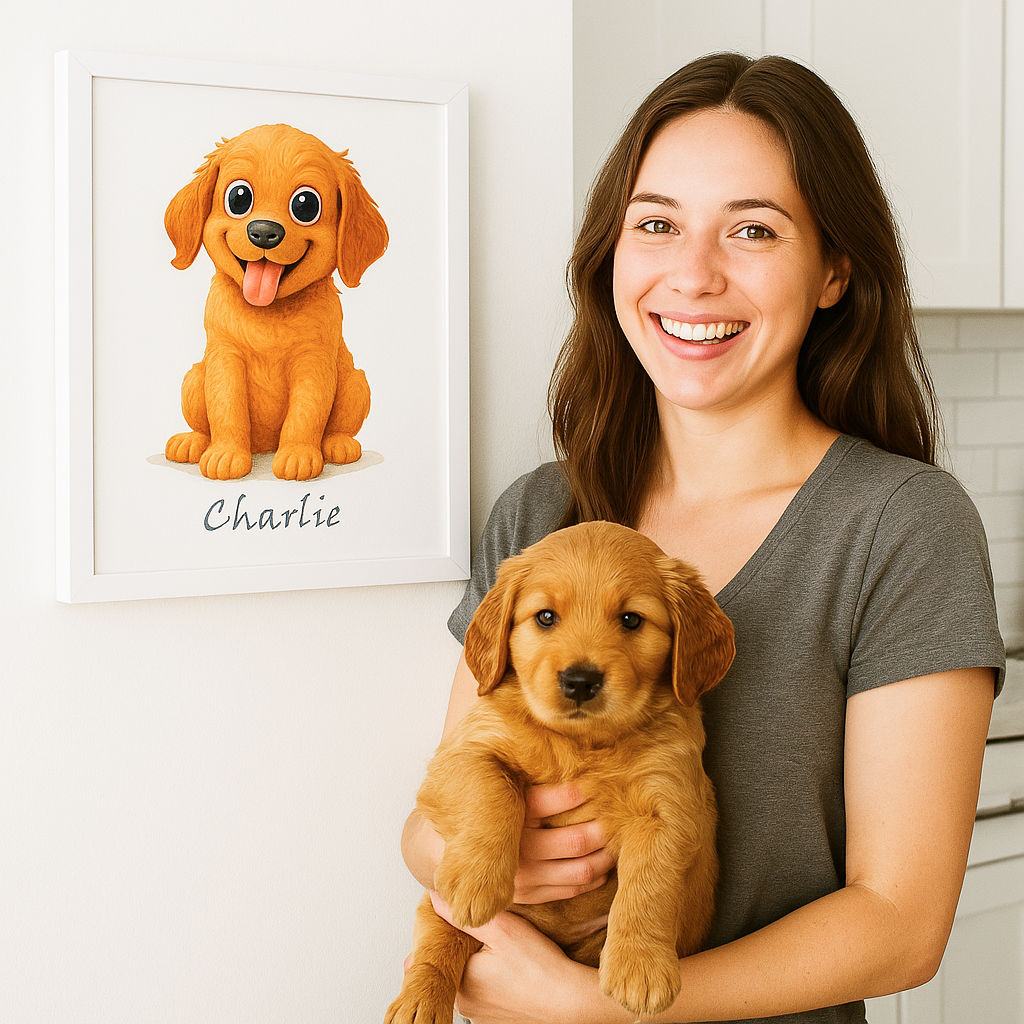 Custom Pet Portrait - Funny Style (Poster Frame)