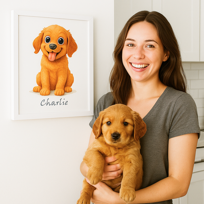 Custom Pet Portrait - Funny Style (Poster Frame)