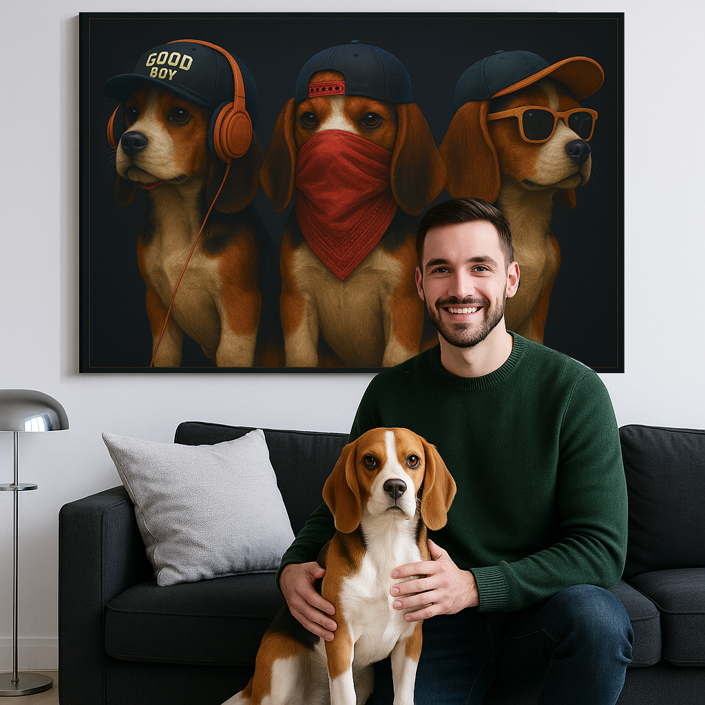 Custom Pet Portrait - Gangster DOG