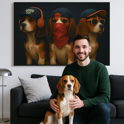 Custom Pet Portrait - Gangster DOG