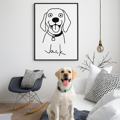 Custom Pet Portrait - Ugly Style (Poster Frame)