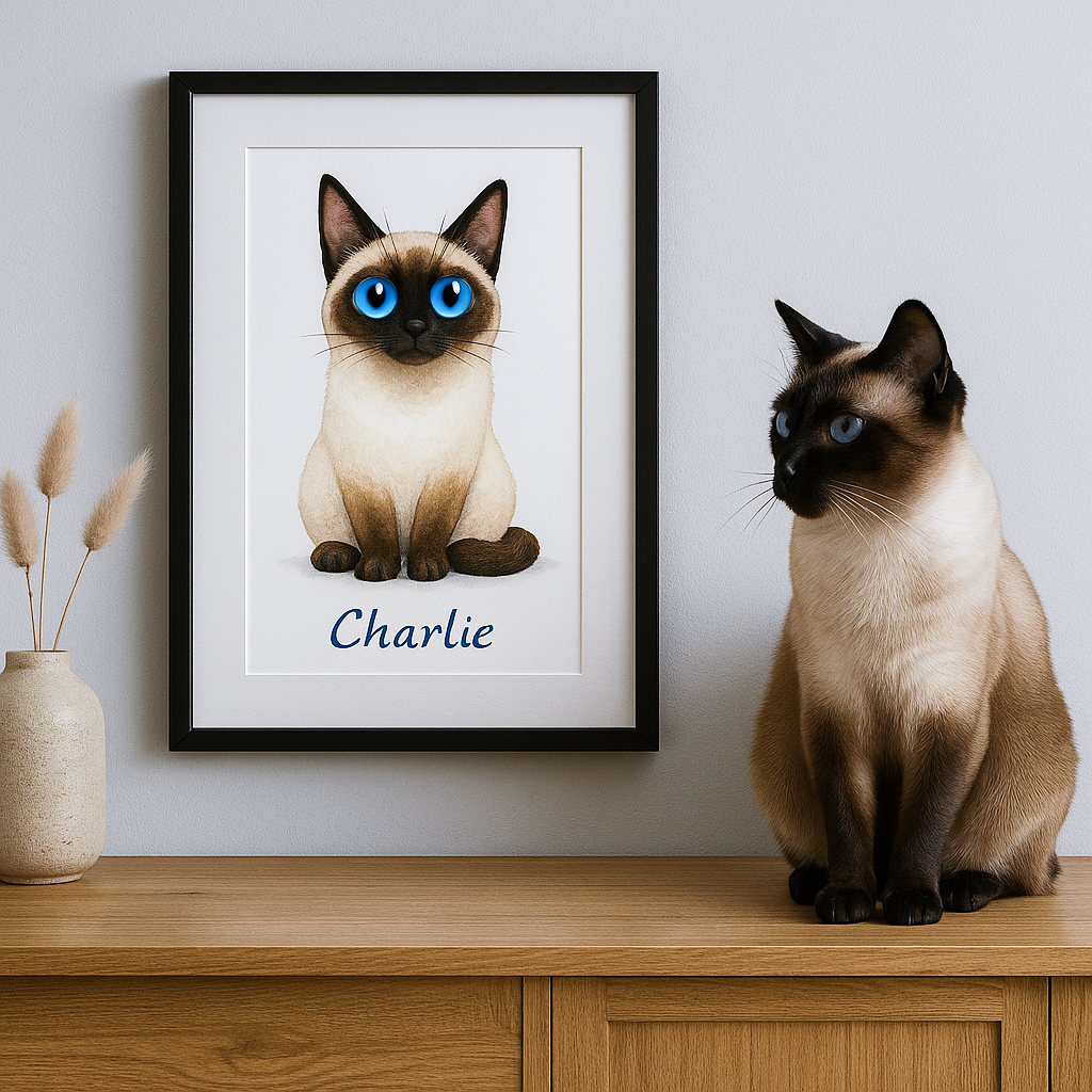 Custom Pet Portrait - Funny Style (Poster Frame)