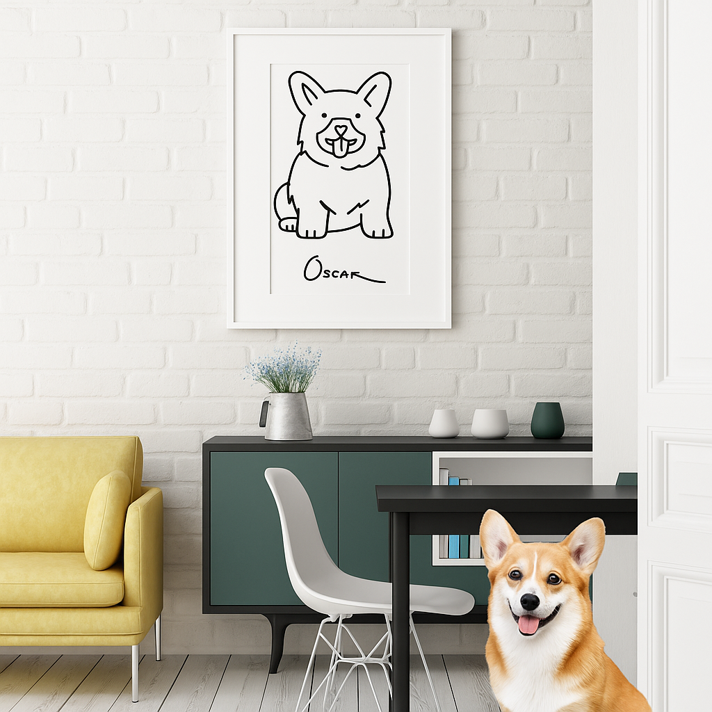 Custom Pet Portrait - Ugly Style (Poster Frame)