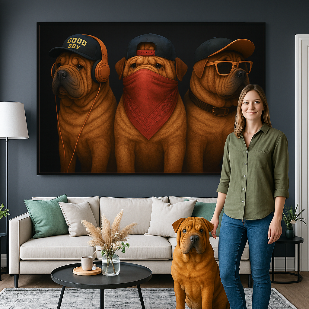 Custom Pet Portrait - Gangster DOG